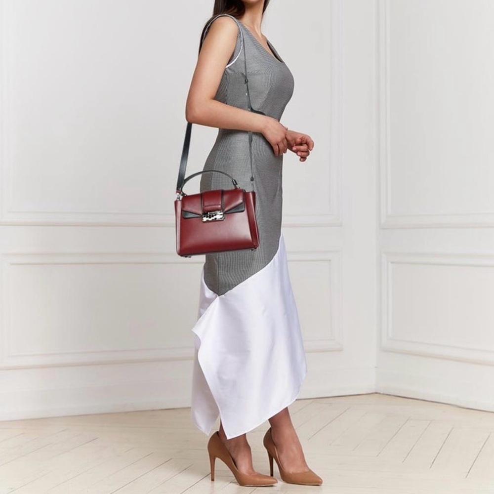 Bvlgari Burgundy/Black Leather Serpenti Viper Crossbody Shoulder Handbag - Picture 3 of 17